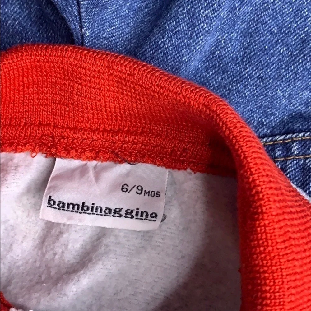 Vintage Bambino Ivy League denim cotton collar jumpsuit romper baby 6-9 months